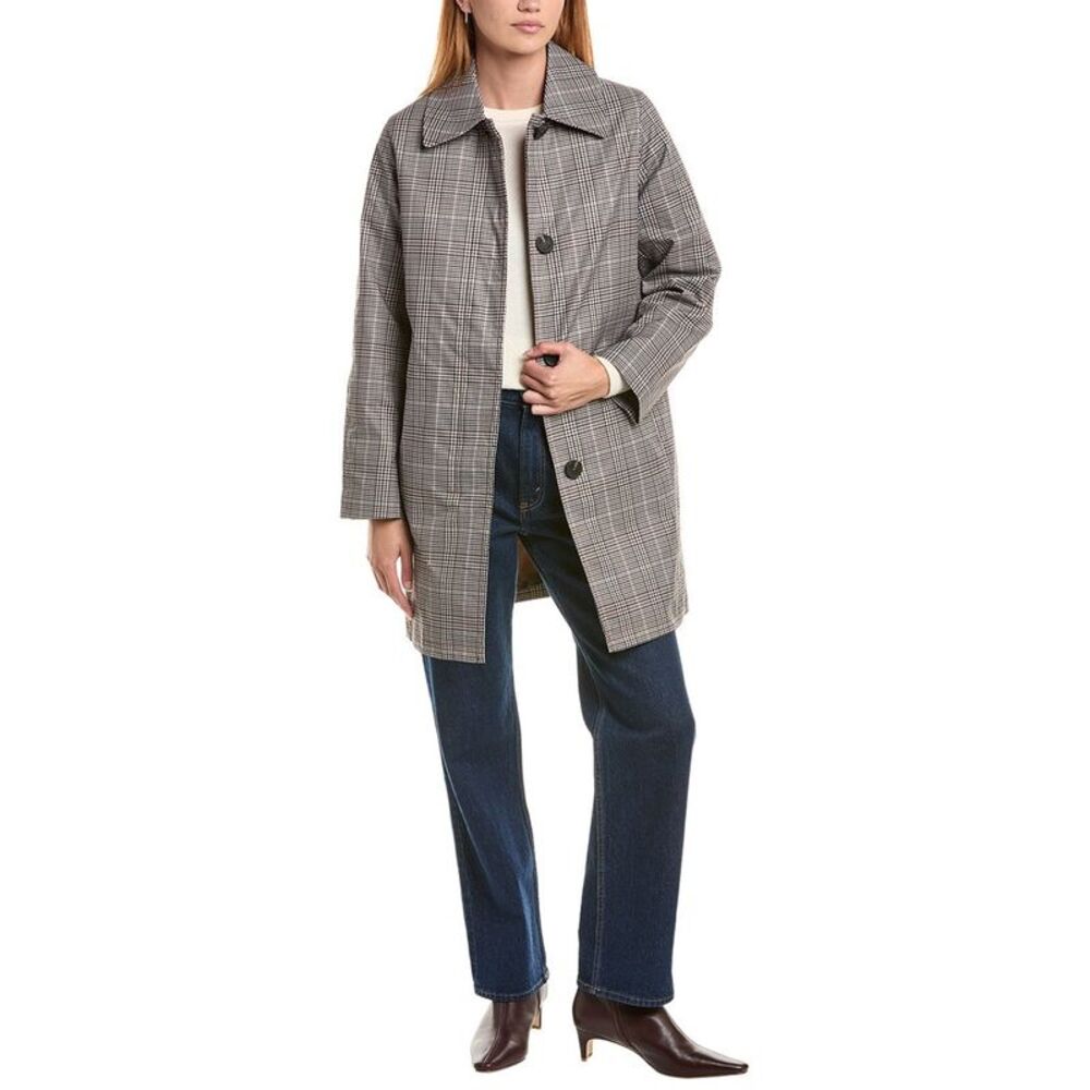Sam Edelman Womens Fly Front Rain Jacket, Brown